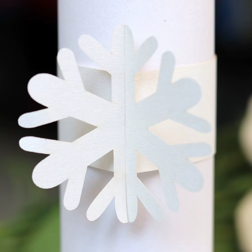 Ronds de serviette flocon de neige de Noël, décoration de table QueHome, porte-anneaux, fournitures 