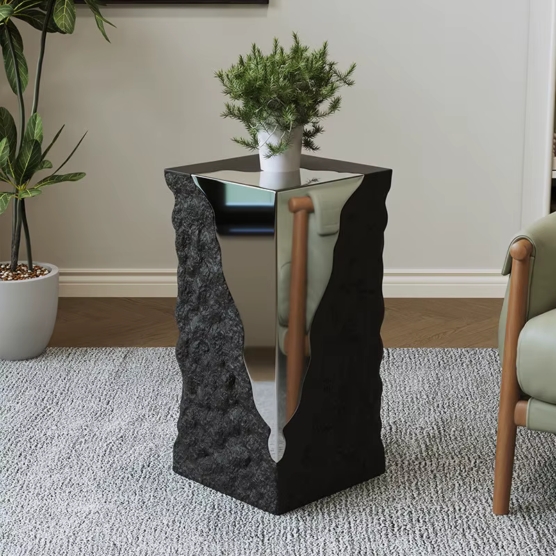 Table d'appoint pliante moderne en acier inoxydable, design créatif, luxe, simple, pour salon, petit