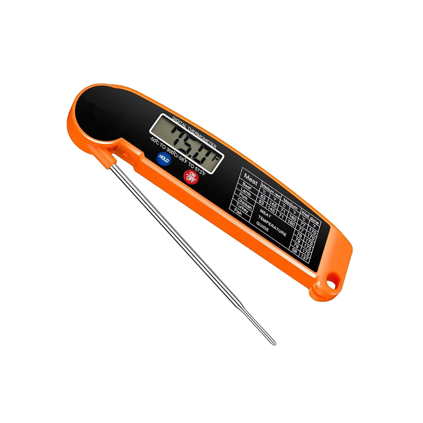 Thermomètre numérique pliable pour aliments, outil de cuisine pour viande, eau, lait, sonde de cuiss
