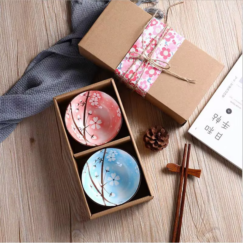 Bol en céramique de porcelaine d'ustensiles de cuisine de couleur japonaise avec l'ensemble de vaiss
