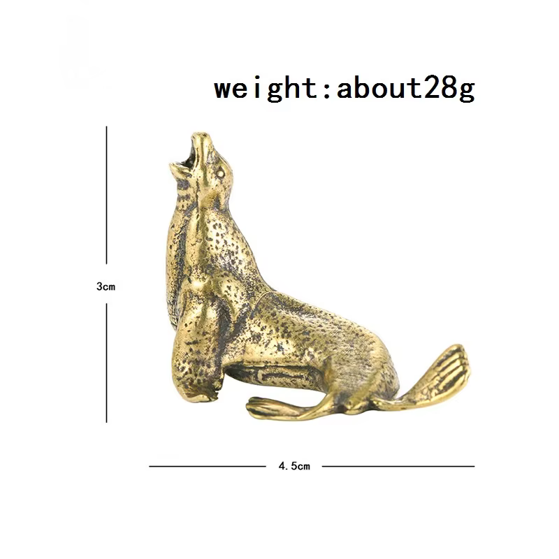 Figurine d'animal de mer en laiton métallique, figurine animale, ornement de bureau l'inventaire, ac