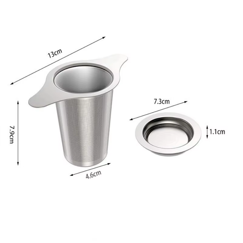 Panier infuseur à thé avec double poignée, tasse en acier inoxydable à mailles fines, feuilles mobil