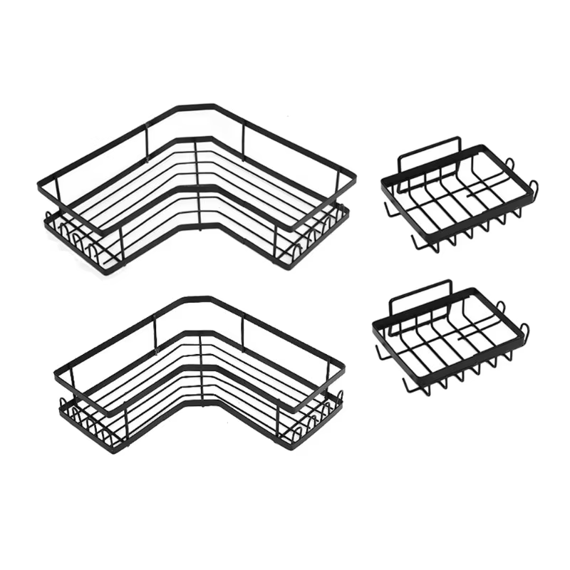 Étagère de salle de bain SOFT, étagère d'angle pour salle de bain - Conception sans perçage, support
