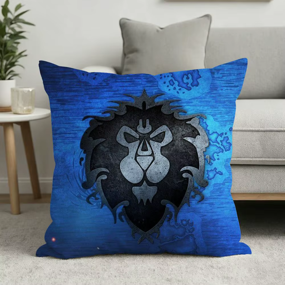 Game-World of WarcraftS – housse de coussin en velours doux, ensemble de 4 pièces, taie d'oreiller à