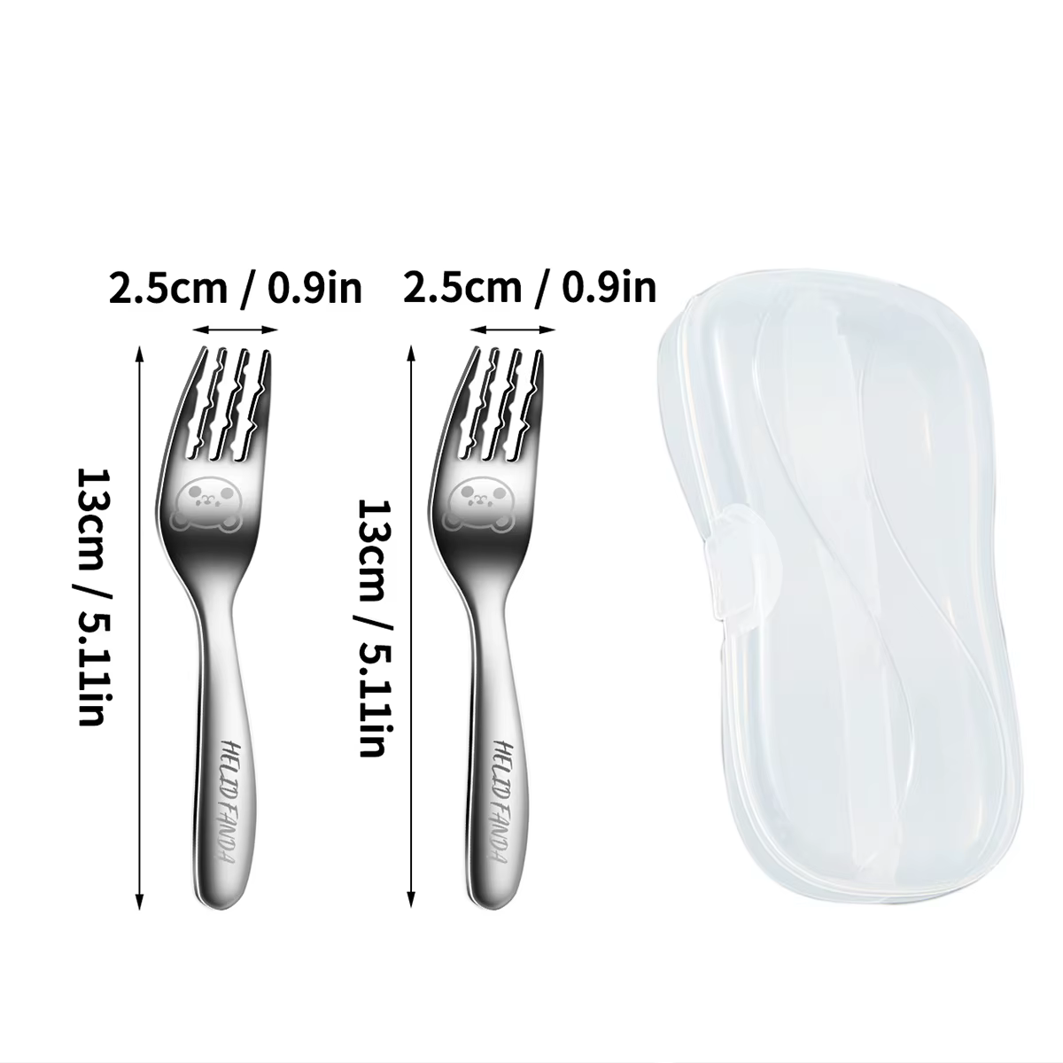 WORTHBUY Ensembles de vaisselle en acier inoxydable avec boîte de rangement en plastique, fourchette