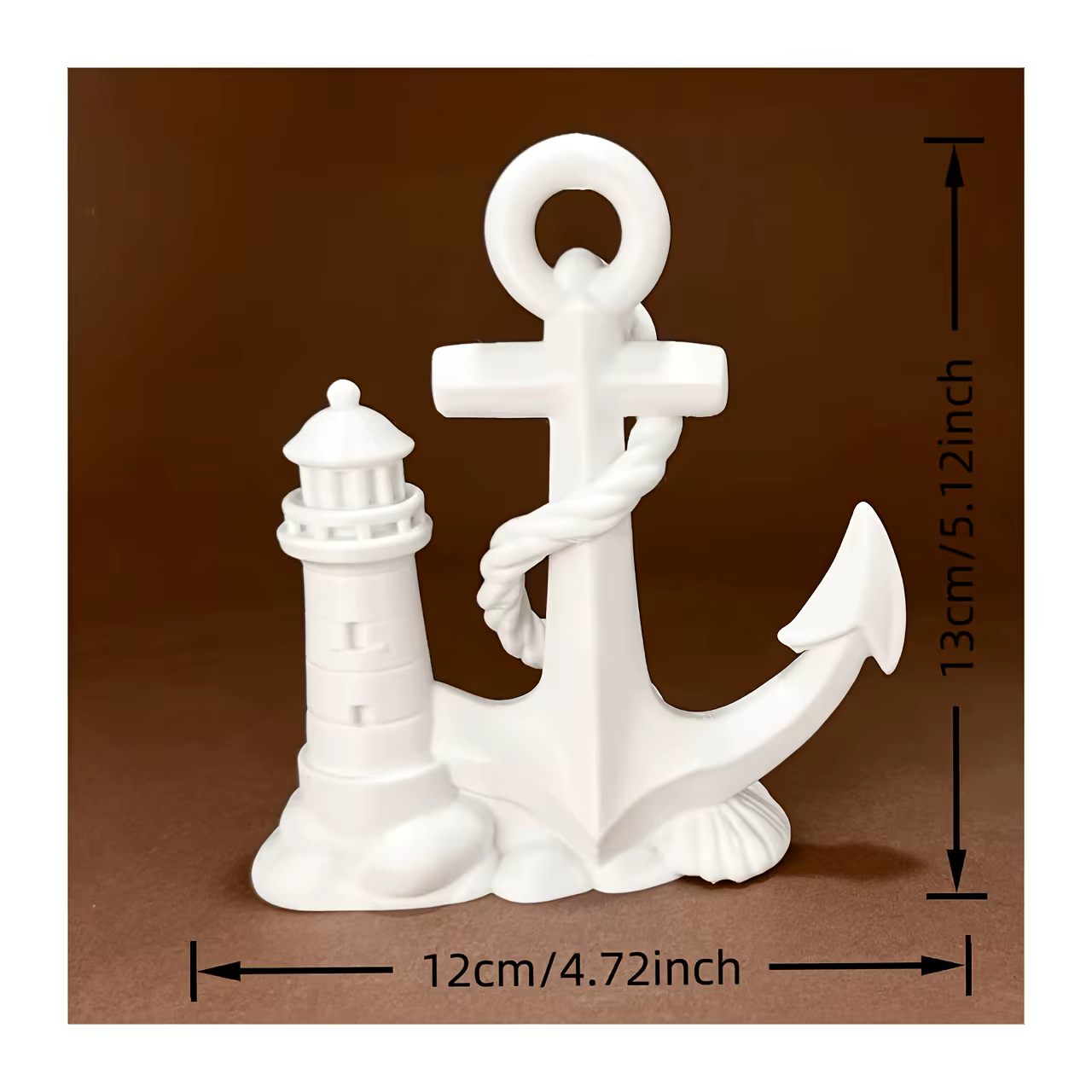 Statuette DIY Ancrage Nautique et Phare pour Décoration de Maison ou Bureau Thème Plage, Ornement de
