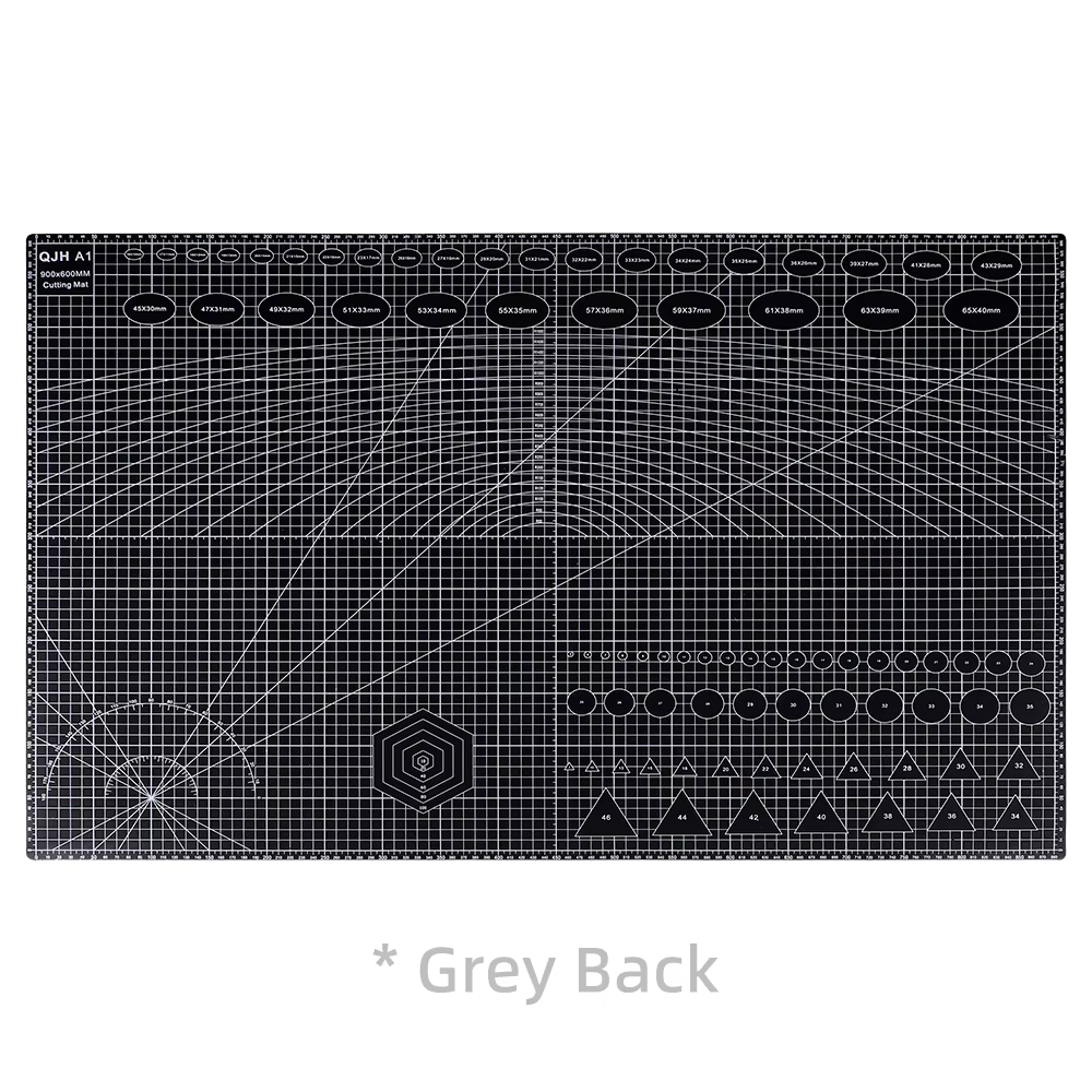 Grand tapis de découpe A1 en PVC bicolore (noir + gris), tapis de découpe de Protection de table pou