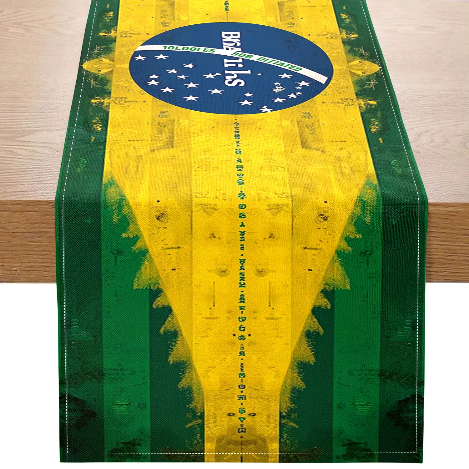 1 morceau de drapeau de table à thème de style brésilien, éléments de drapeau brésilien et motifs ca