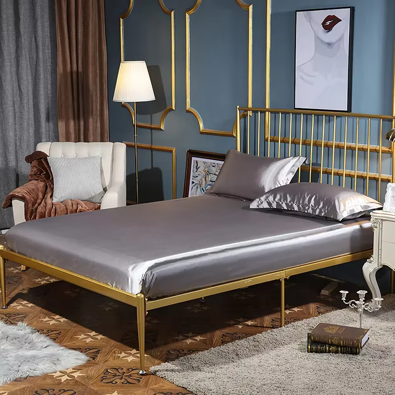 Parure de lit en tissu naturel de luxe, ensemble de draps et taies d'oreiller, haut de gamme, tache 