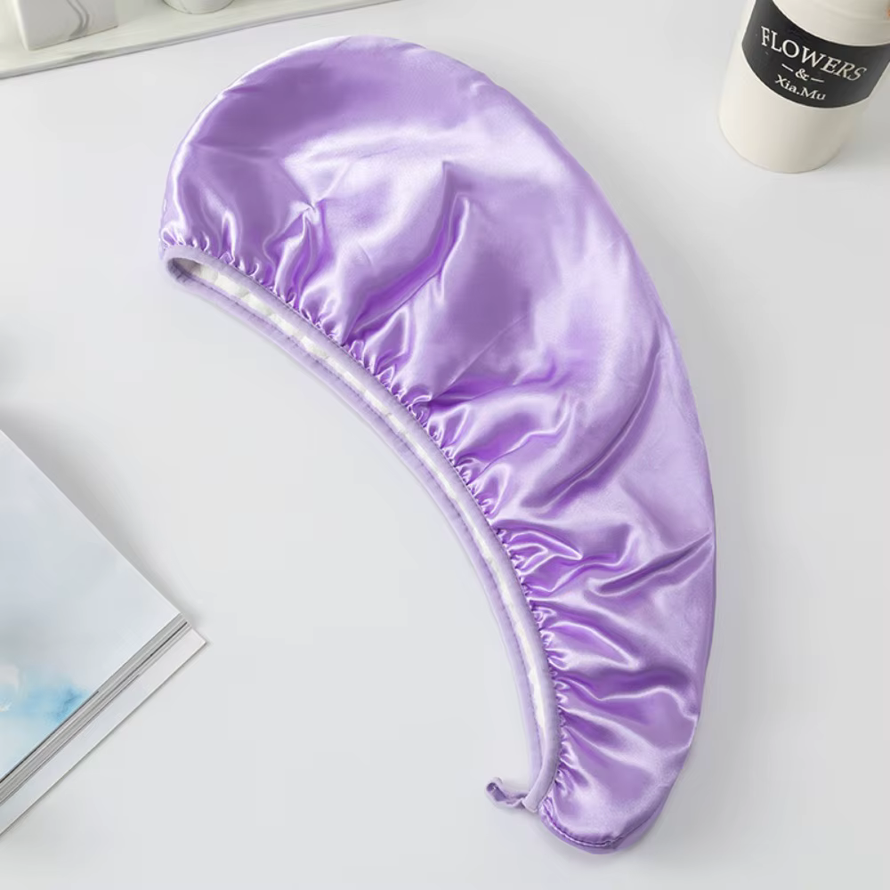 Serviette de luxe à séchage rapide, Double couche, Bonnet de séchage de cheveux doux, Bonnet en Sati
