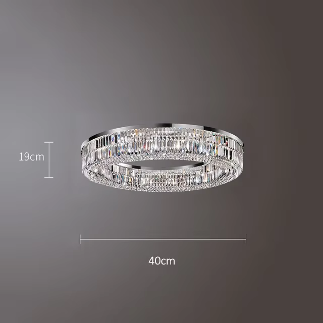 Lustres de salon modernes ronds/carrés/rectangulaires, luminaires suspendus chromés, lustre de plafo