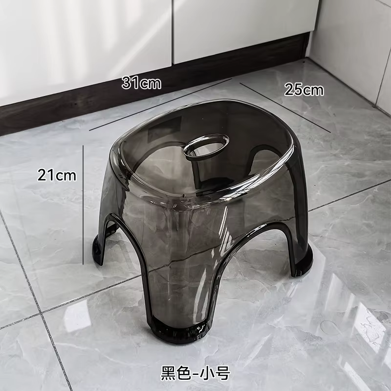 Tabouret antidérapant en acrylique pour salle de bain, douche, petit tabouret bas Transparent pour e
