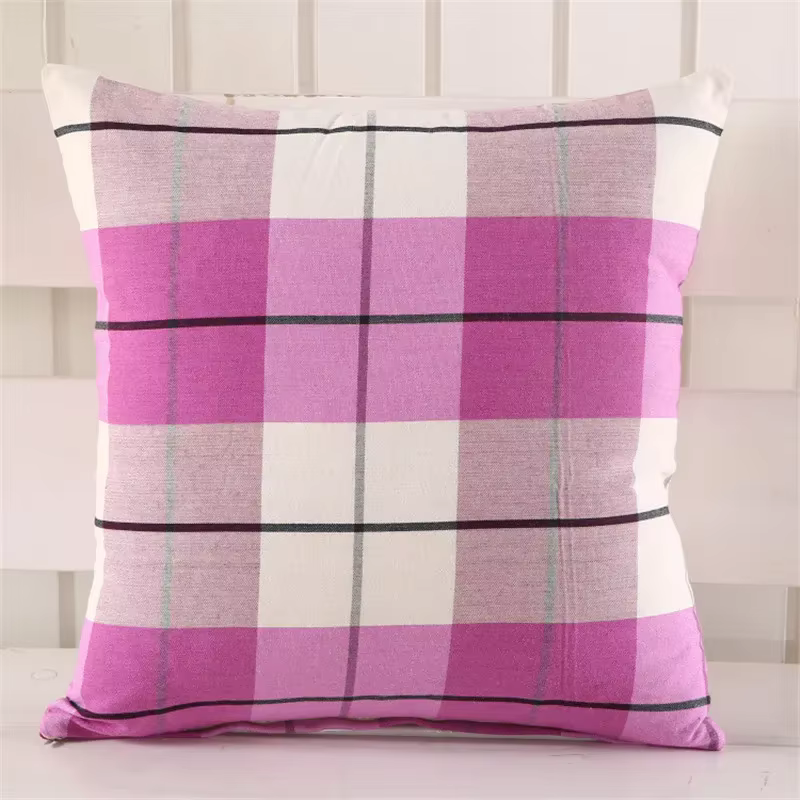 Taie d'oreiller rayée en lin doux 45x45cm, housse de coussin de taille pour canapé, maison, bureau, 