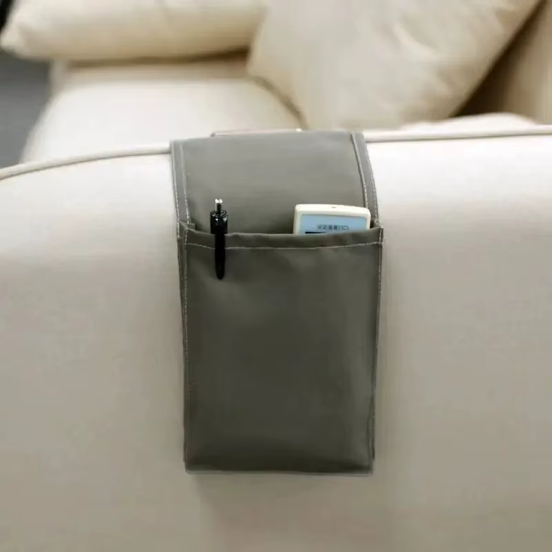 Sac de rangement de chevet en coton et lin, pour télécommande, lit, canapé, bureau, support TV, sac 