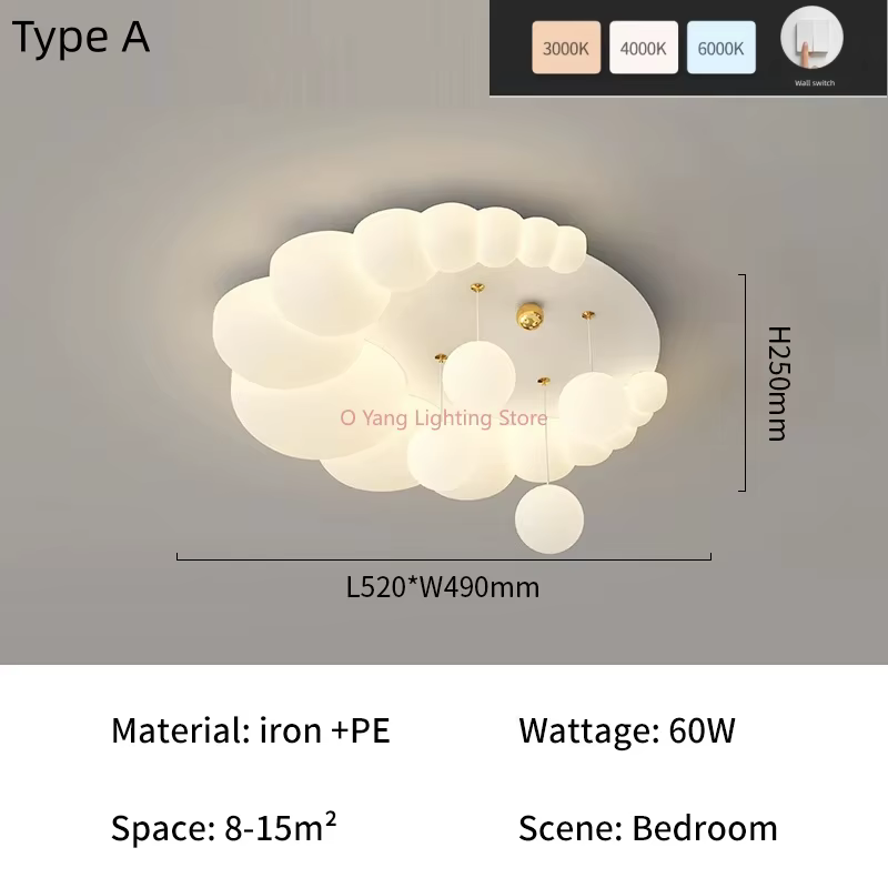 Nouveau Lustre de Plafond Tricolore pour Salon, Salle à Manger, Chambre d'Enfant, Balcon, Décoration