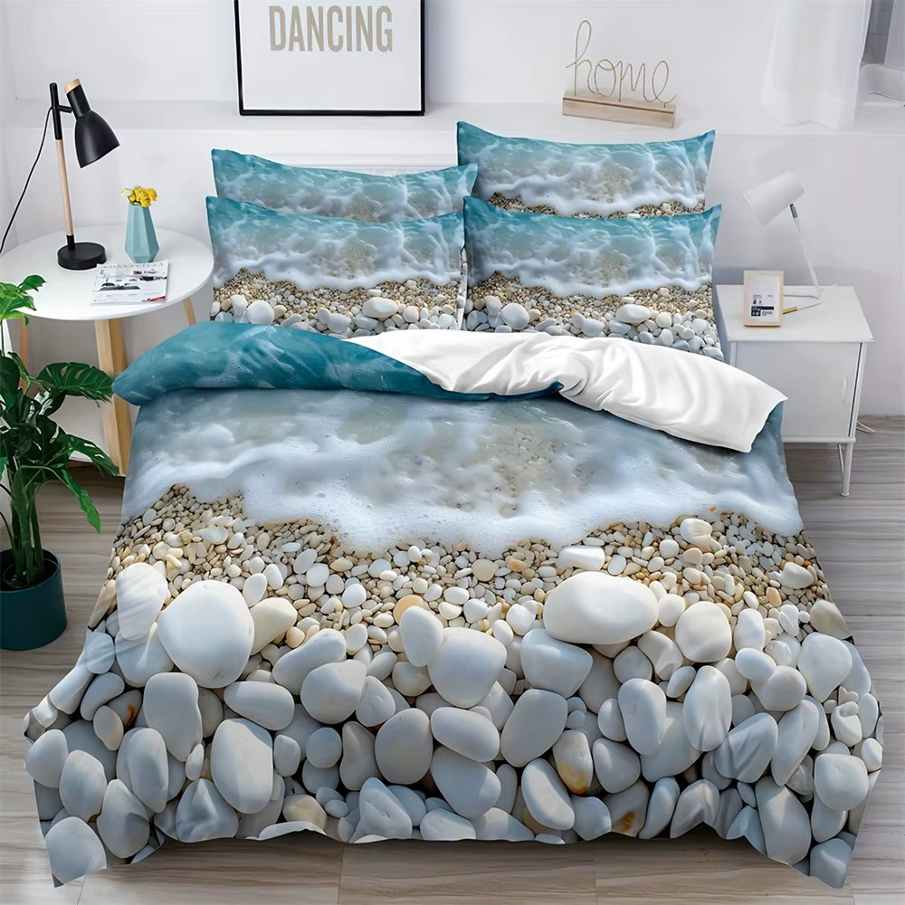 Parure de lit Oasis en bord de mer, ensemble de literie doux, respirant et confortable, inspiré de l