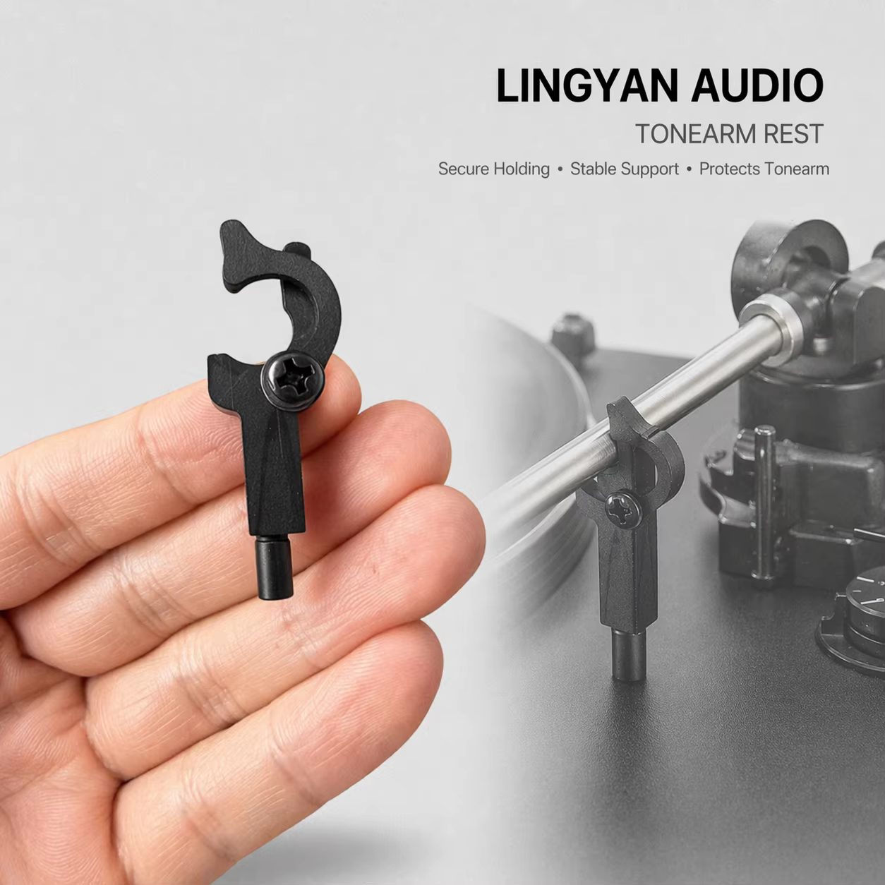 Support de bras de lecture réglable en aluminium de 8mm pour disques vinyles LP, base de support pou