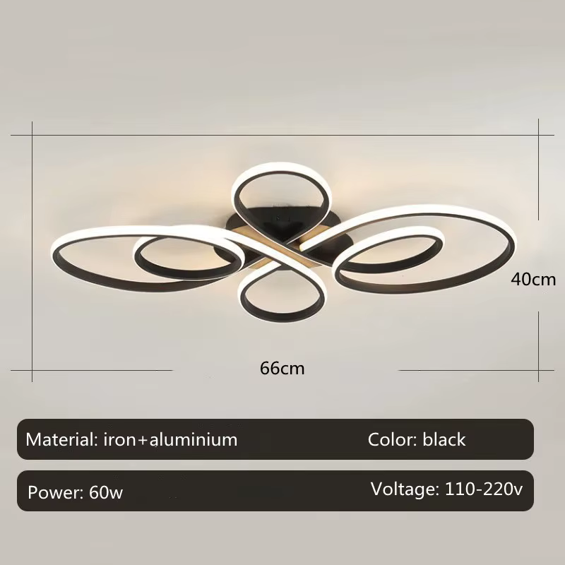 Plafonniers de salon au sol bas télécommande moderne LED luminaire monté en Surface salle à manger L