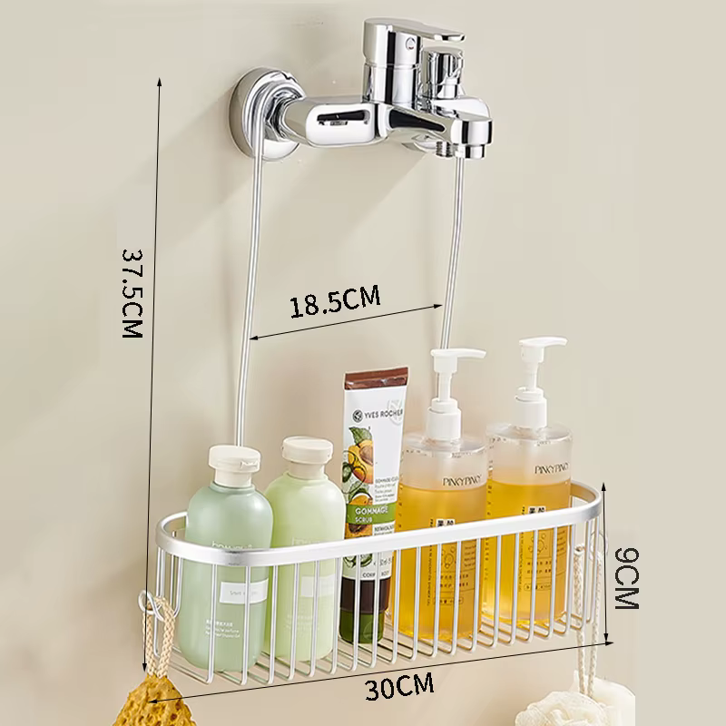 Caddie de douche suspendu, panier de douche avec crochets, étagère de rangement, support de douche s