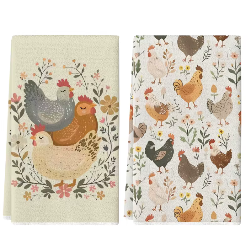 2 pièces, serviettes de cuisine vintage à motifs floraux, ensemble de serviettes 40 cm * 60 cm, tiss