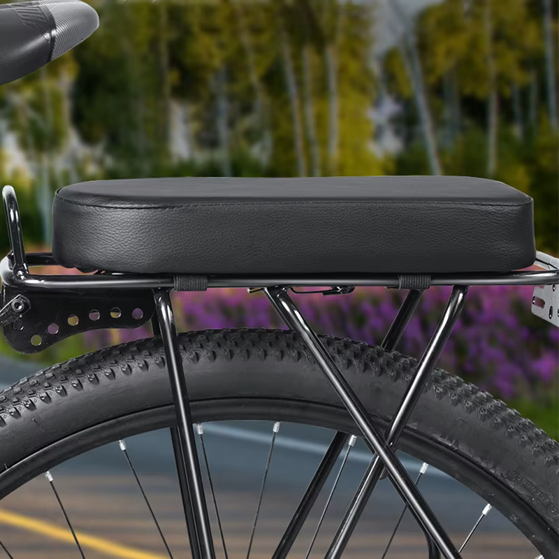 Coussin de siège arrière de vélo, portable, doux et confortable, pour l'extérieur, épaissi, facile à