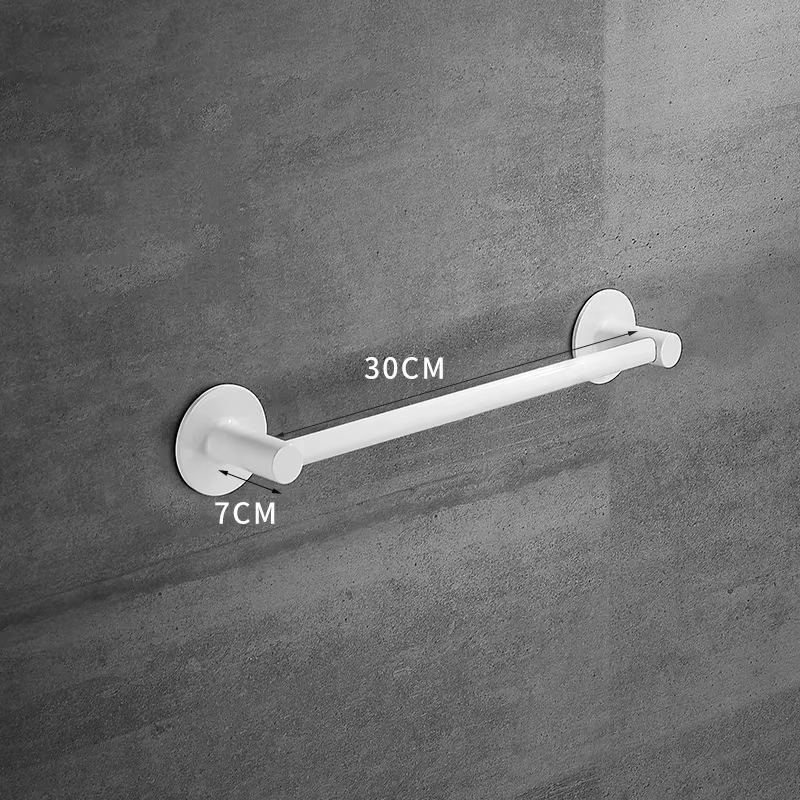Porte-serviettes Mural T1 en Aluminium Blanc, Simple/Double, Accessoire de Rangement pour Toilettes,