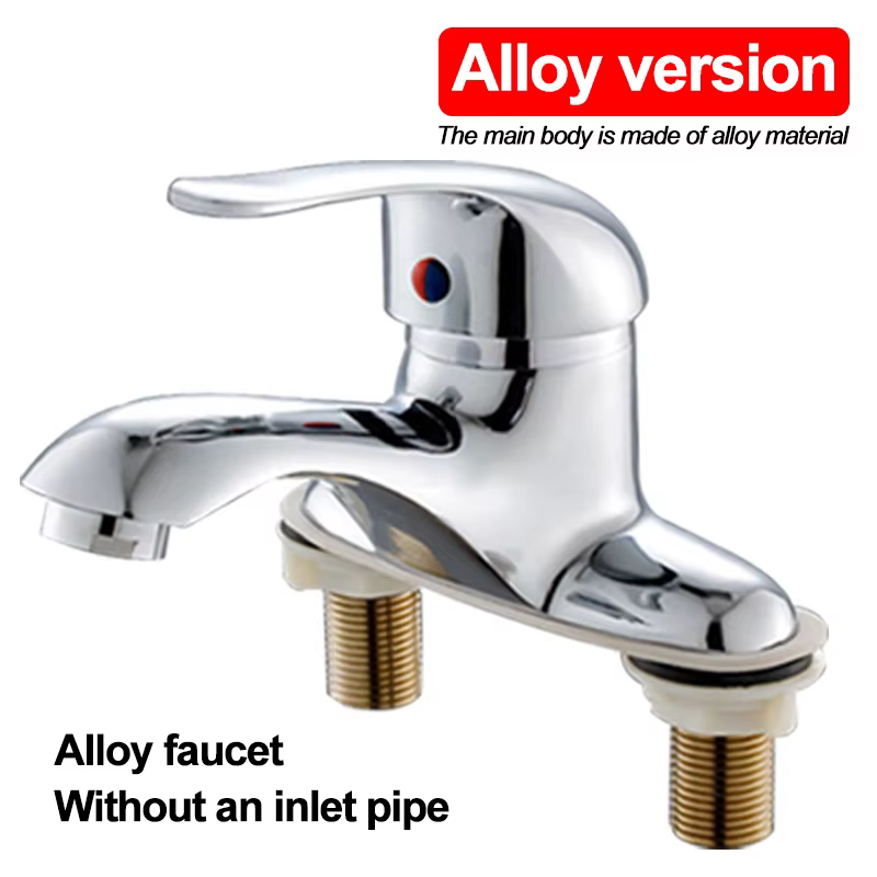 Robinet de lavabo de salle de bain domestique, avec double commande pour l'eau chaude et froide, en 