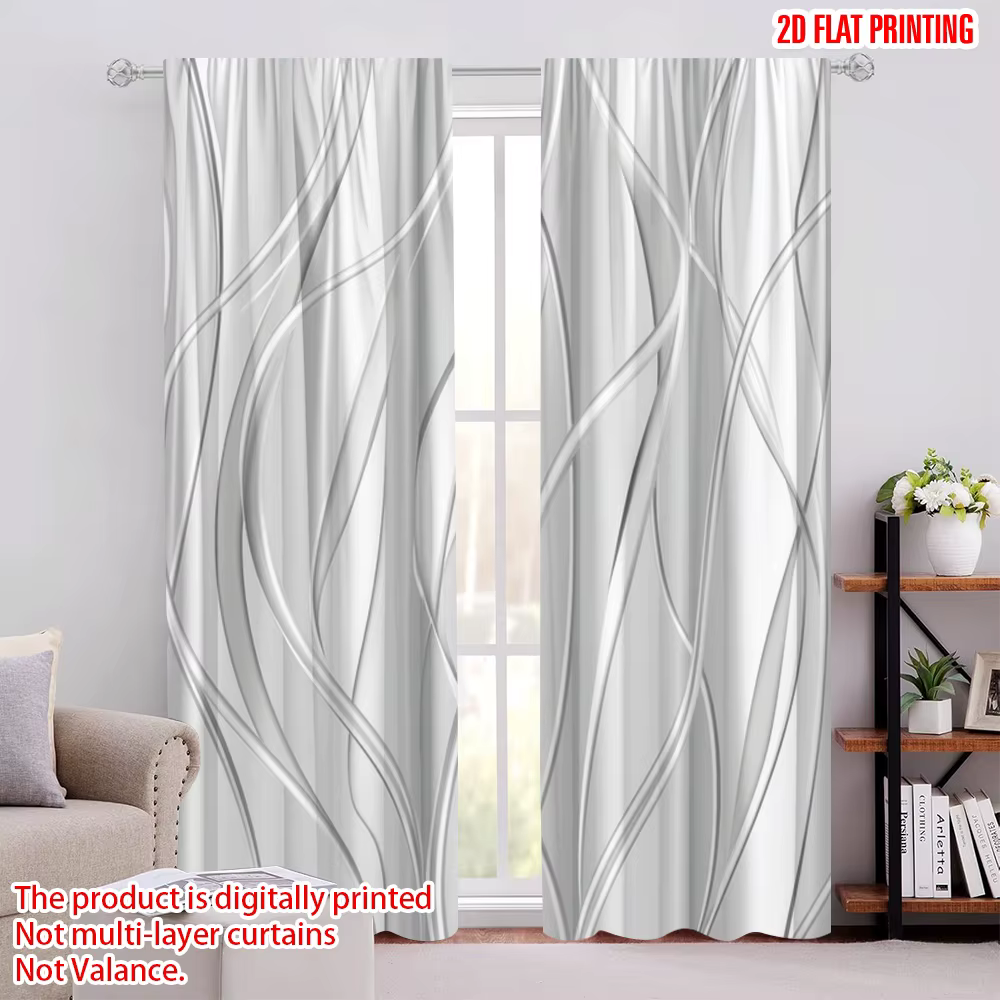 Rideaux en tissu rayé Durable 100% Polyester, sans électricité, décoration de fête en famille, 2 piè
