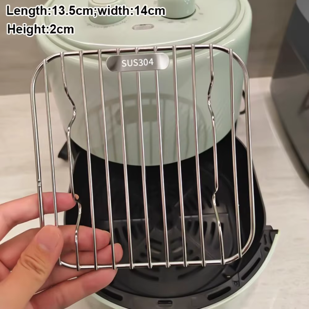 Support de cuisson rond et carré avec pied épais pour friteuse à Air, filet de barbecue en acier ino