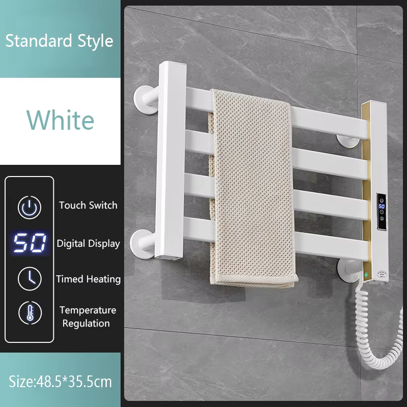 Sèche-serviettes électrique sans poinçon, Smart Home Metropolitan, Gris, HOBath, Chauffe-serviettes,
