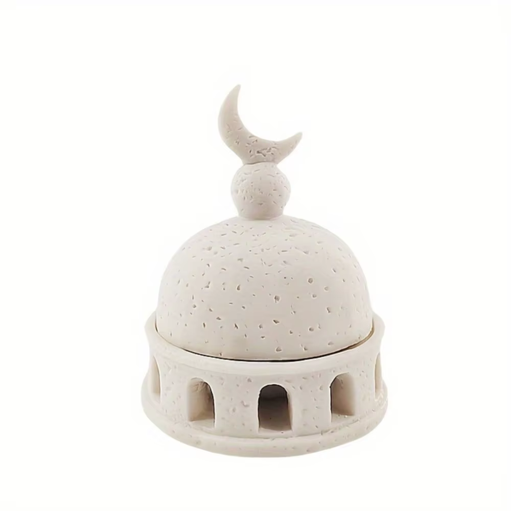 Four à encens en résine en forme de château, style architectural, pour aromathérapie du Moyen-Orient