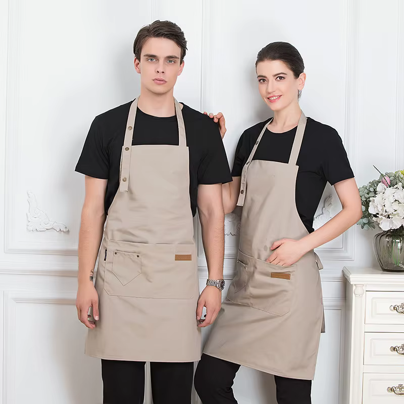 Tabliers de cuisine ajustables tendance pour femmes et hommes, tablier de travail pour grillades, re
