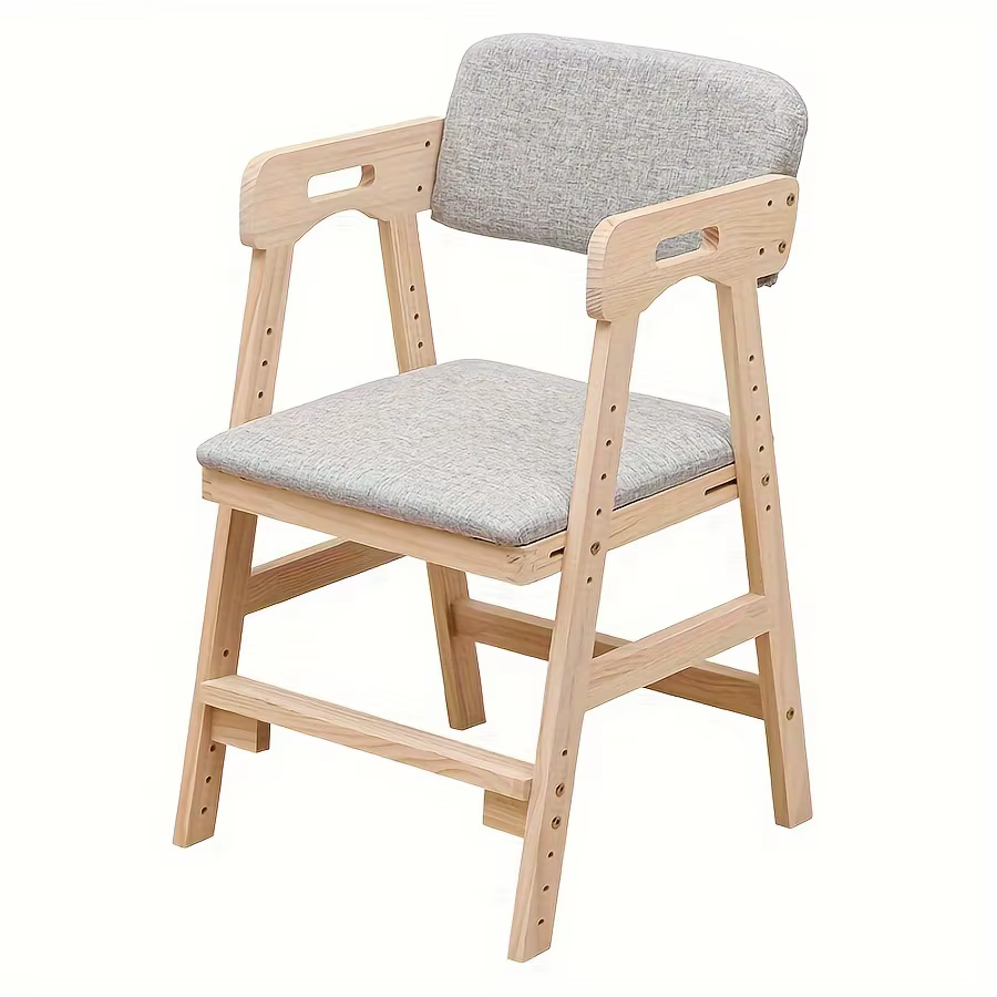 Chaise haute en bois massif pour les tout-petits et les adolescents, chaise d'étude à hauteur réglab
