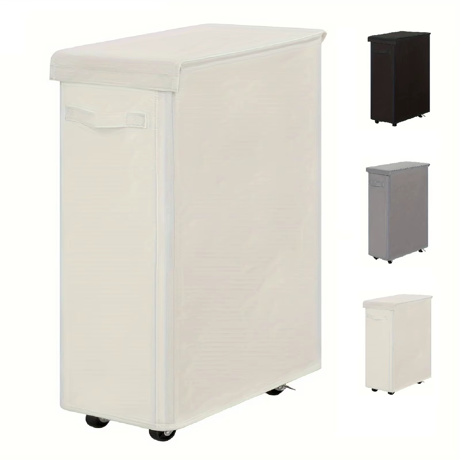 Panier à linge avec roulettes et couvercle, panier à linge fermé, adapté aux chambres à coucher, bai