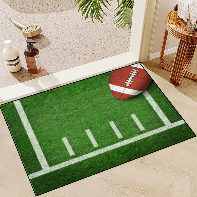 Tapis de Rugby personnalisé, en flanelle douce, pour porte d'entrée, cadeaux d'anniversaire, décorat
