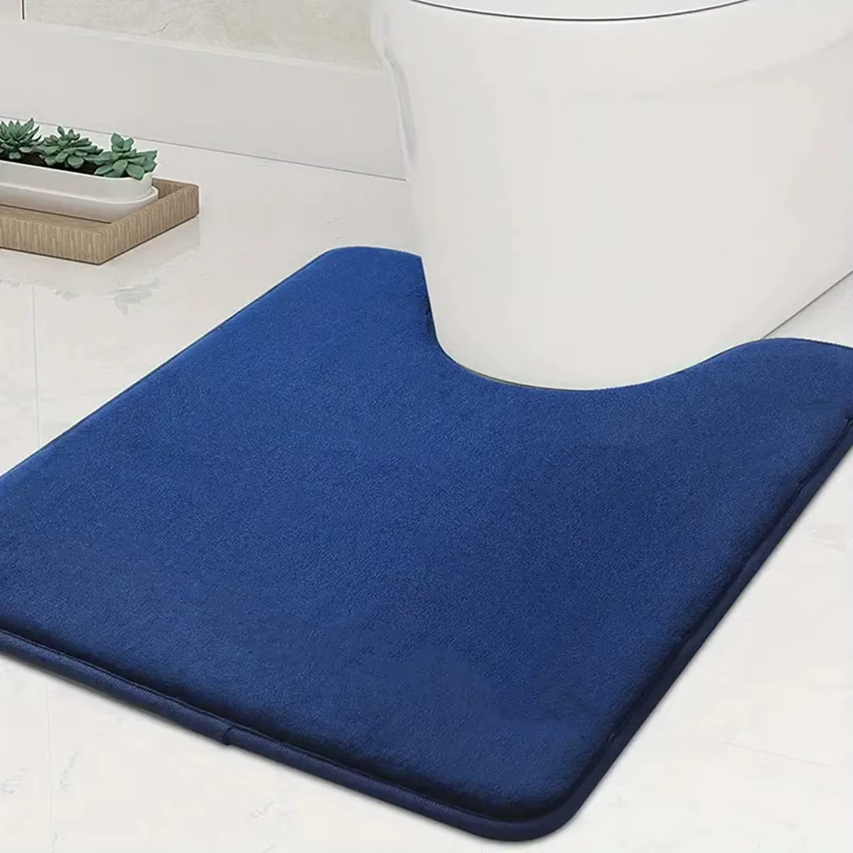 Tapis de salle de bain de grande taille, en forme de U, absorbant l'eau et antidérapant, décoration 