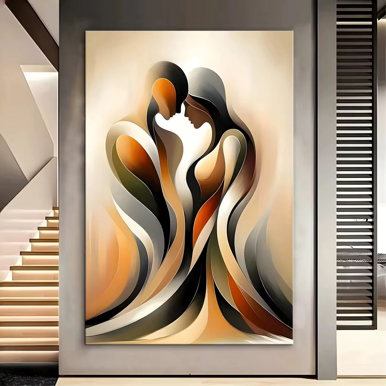 Décoration murale de Style moderne, peinture sur toile abstraite de forme irrégulière, combinaison d