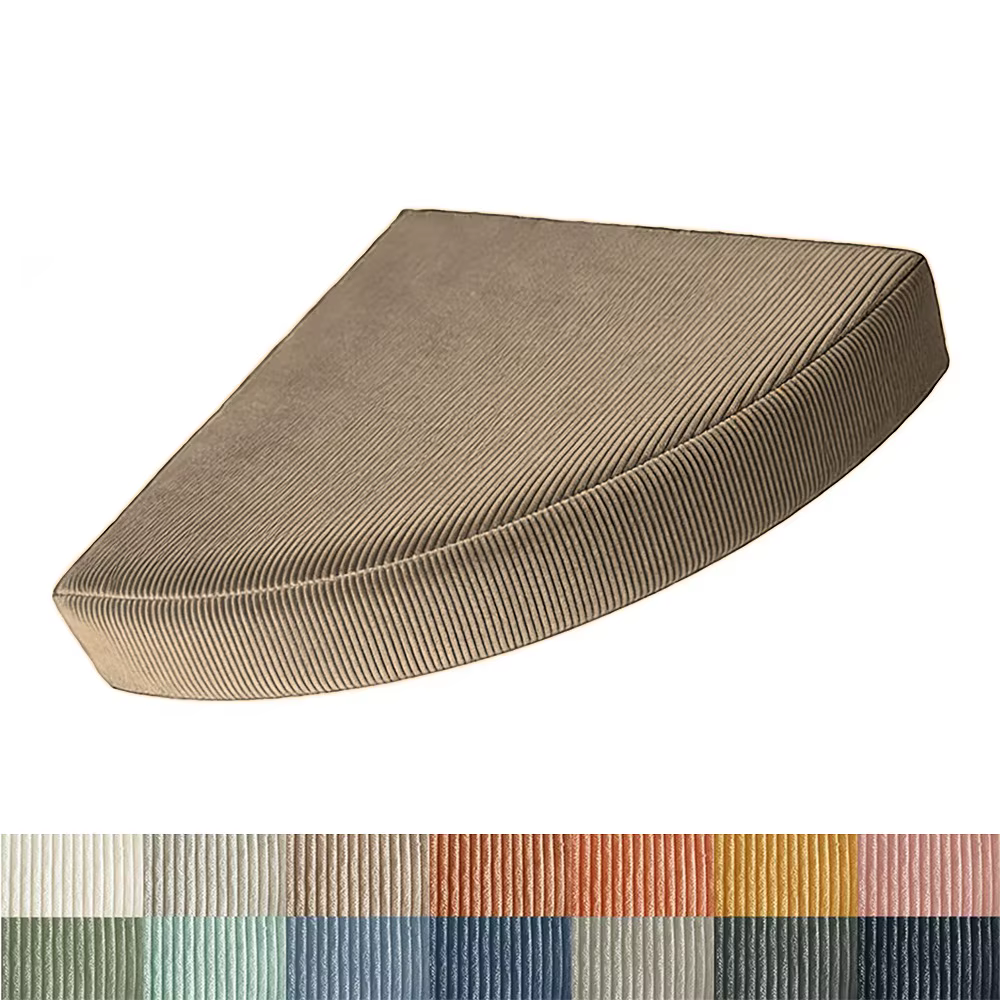 Coussin d'angle en velours côtelé personnalisé, coussin en forme d'éventail à angle droit, coussins 