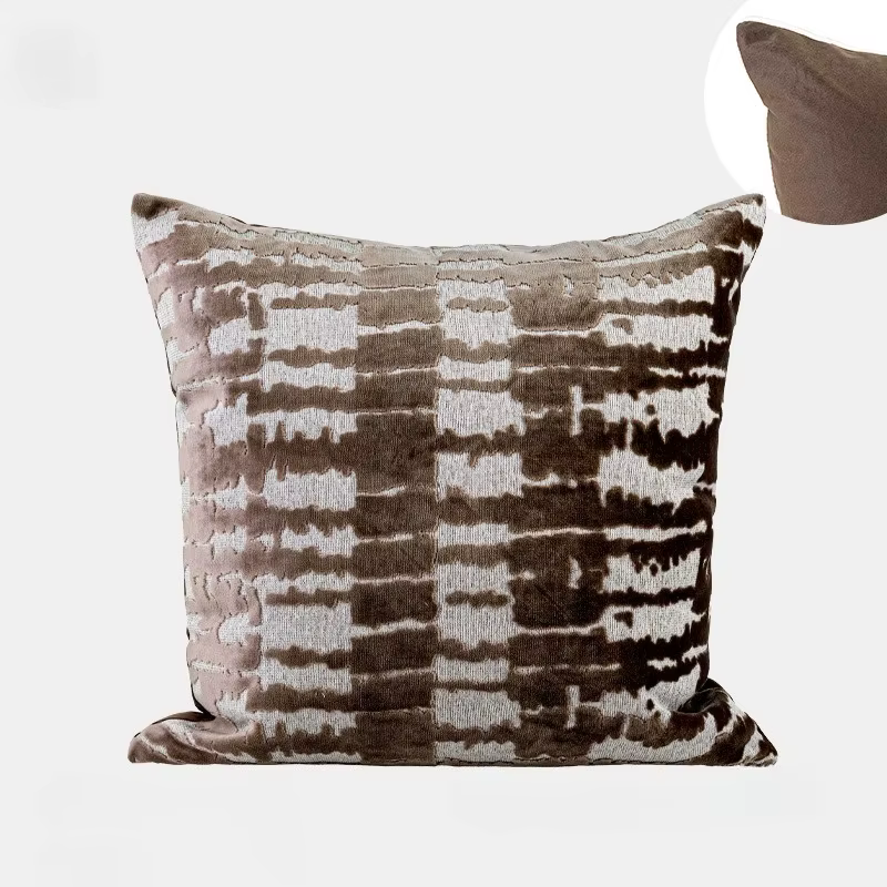 Housse de coussin minimaliste moderne, taie d'oreiller en velours découpé en Relief, décorative, 45x