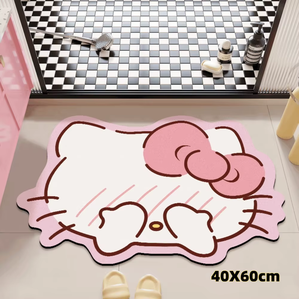 Tapis de salle de bain Hello Kitty, tapis antidérapant absorbant à séchage rapide pour l'entrée des 