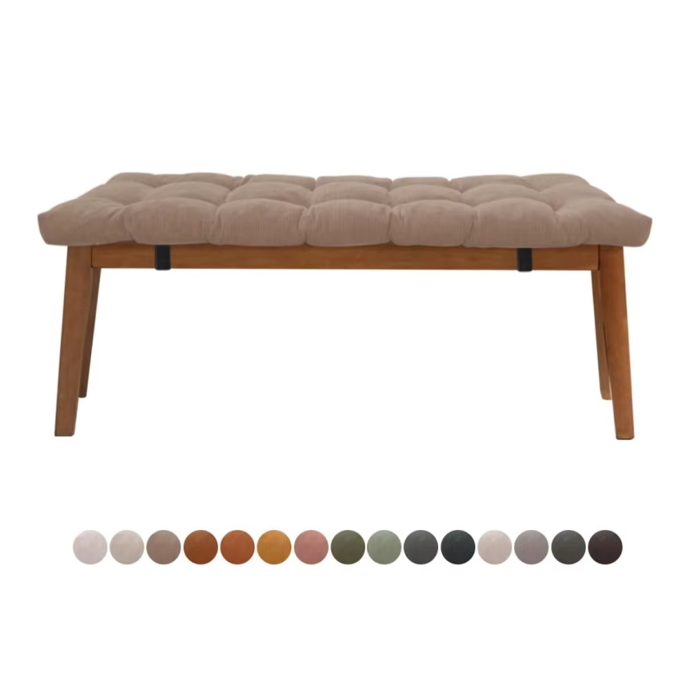 Coussin de banc en velours côtelé avec boucles, coussin de siège pour baie vitrée, matelas Long, cou