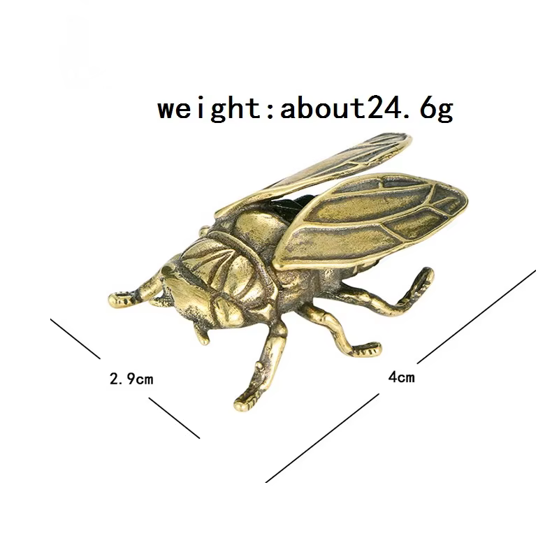 Figurine de Cigale d'Insecte en Métal et Laiton, Ornement de Bureau Miniature, Décoration de Table d