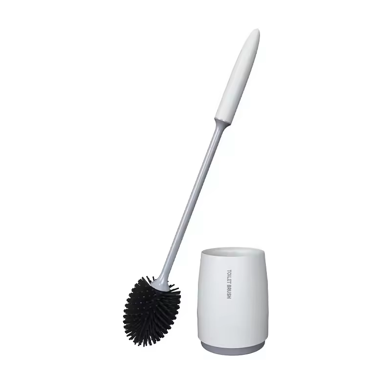 Ensemble de brosses de toilette en forme d'olive, manche Long en Silicone souple, multi-usages, sall