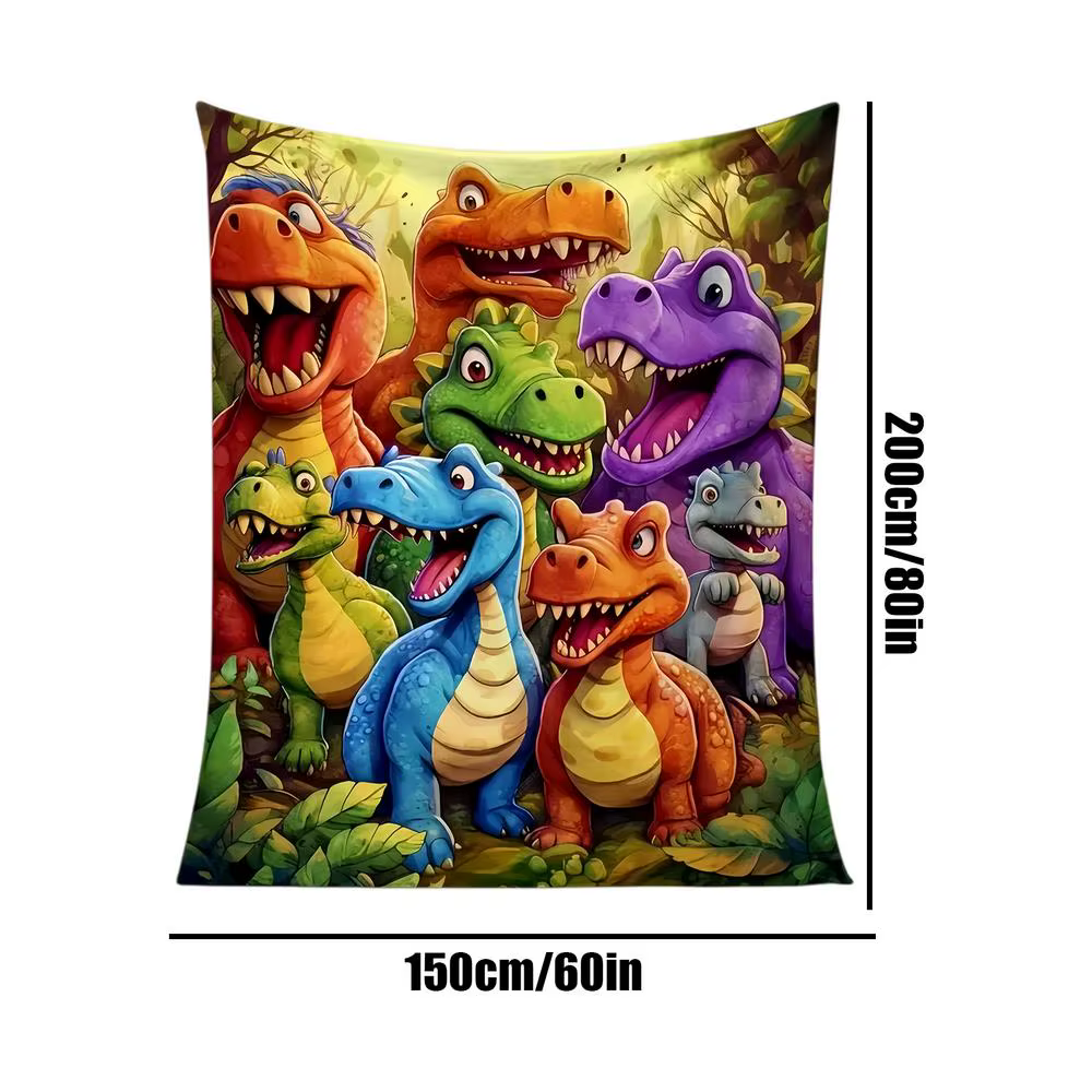 Couverture à jeter dinosaure en flanelle, 200x150cm, douce, chaude, confortable, pelucheuse, décorat