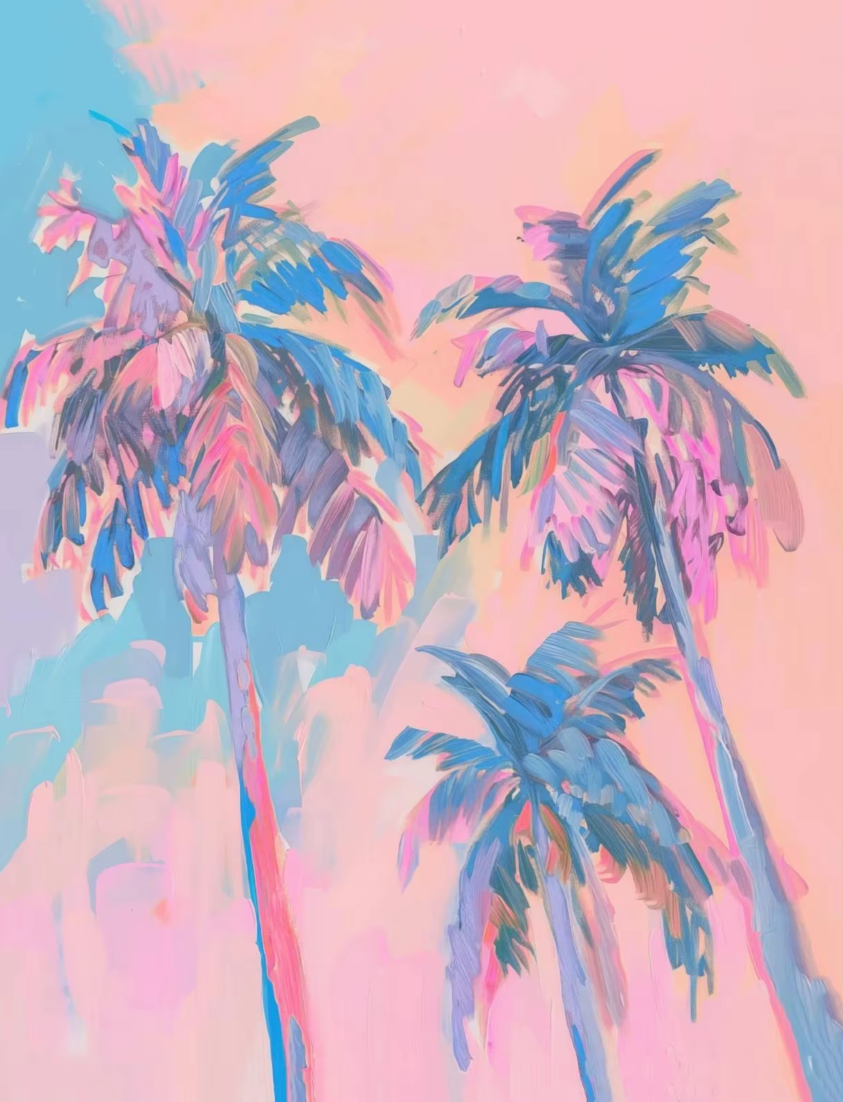 Affiche de plage tropicale, palmier, voile, phare, Surf, coucher de soleil rose, peintures sur toile