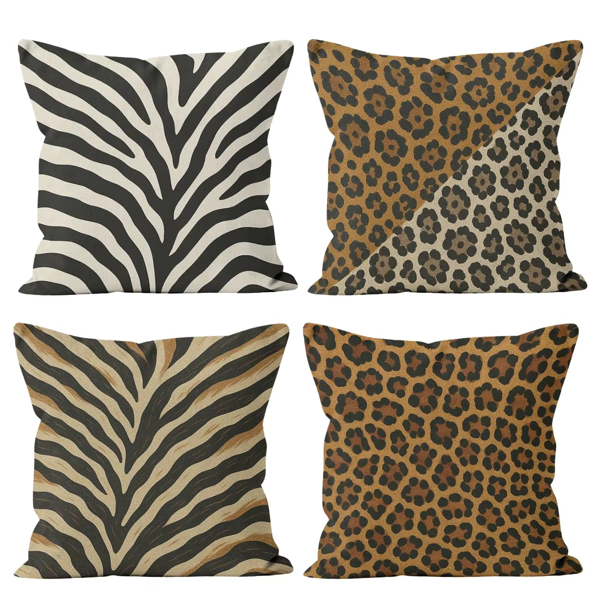 4 housses de coussin vintage style ferme avec motifs de grange et de tracteur pour la décoration rus