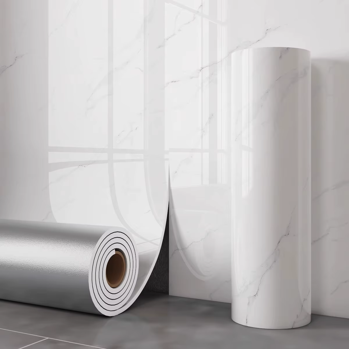 Papier peint auto-adhésif en marbre, imperméable, résistant à l'humidité, imitation carrelage, autoc