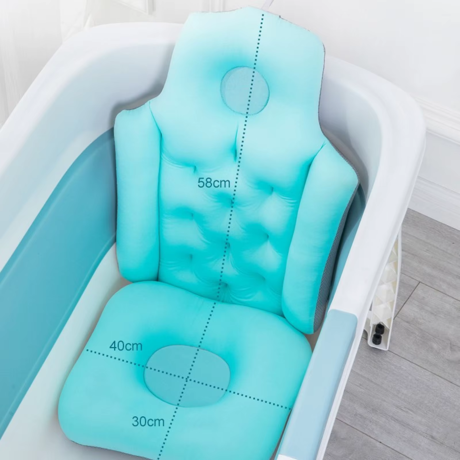 Coussin de bain pour adulte, coussin de spa complet pour baignoire, coussin de bain pour le cou et l