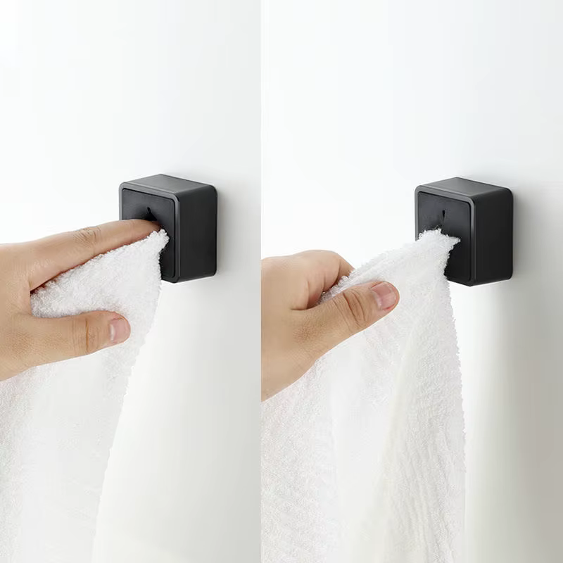Porte-serviettes sans poinçon pour salle de bain, 2 pièces, porte-serviettes adhésif, crochet univer