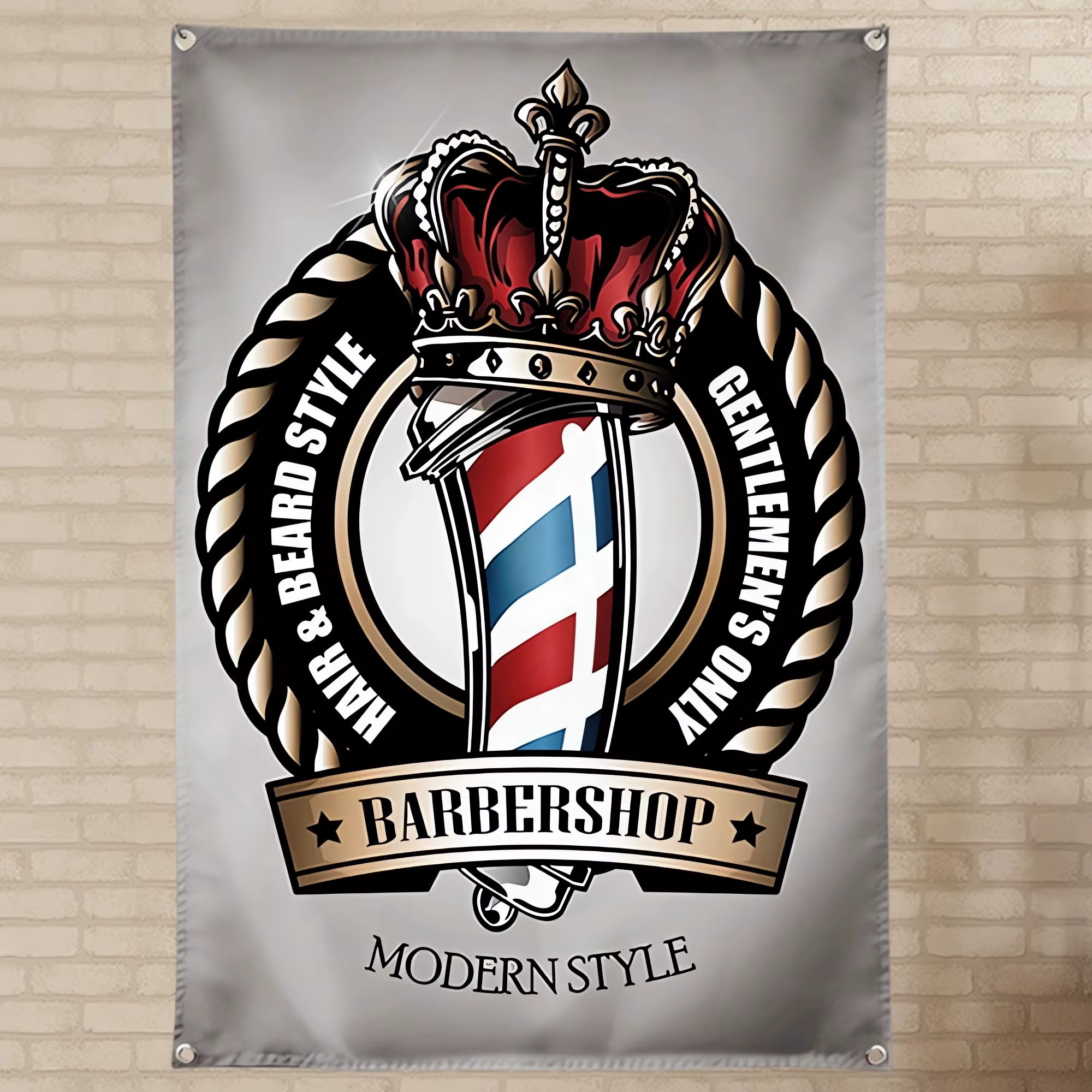 Barbier HAIRCUT Tatouage Affiche Mur Art Décoratif Bannière & Drapeau Salon De Coiffure Gráficos Mur